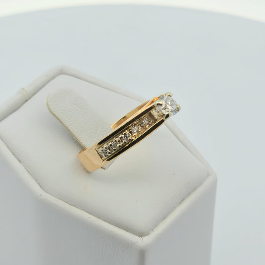 Channel-Set Bypass Solitaire Diamond Ring