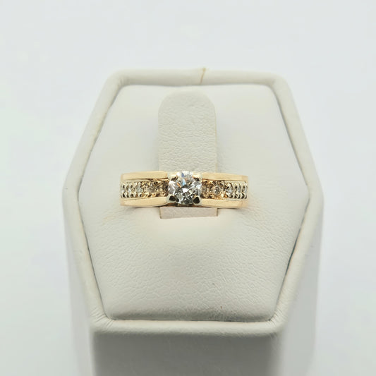Channel-Set Bypass Solitaire Diamond Ring