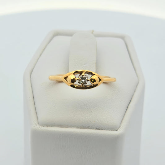 Bezel-Set Marquise Accent Solitaire Diamond Ring