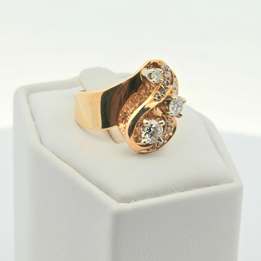 Diamond Bypass Cocktail Ring