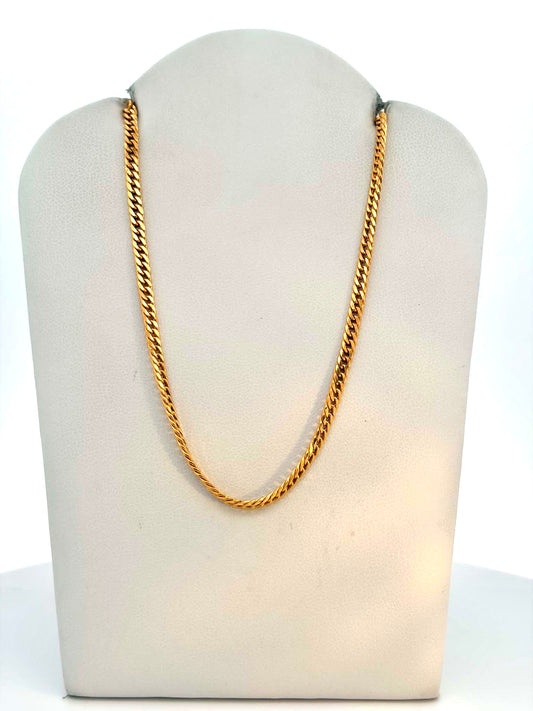 21K Slim Cuban Curb Chain