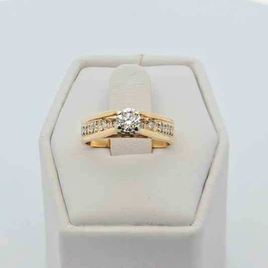 Channel-Set Bypass Solitaire Diamond Ring
