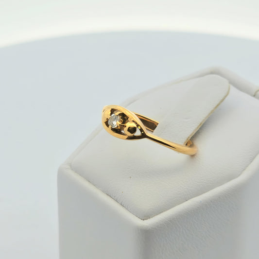 Bezel-Set Marquise Accent Solitaire Diamond Ring