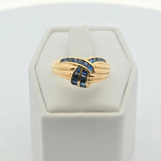 Yellow Gold Channel-Set Baguette Sapphire Band