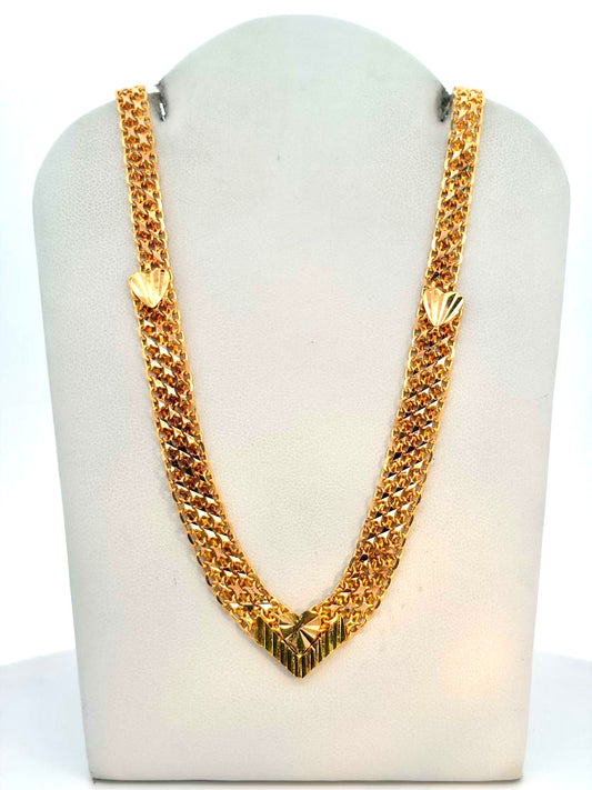 22K V-Shape Mesh Bridal Necklace