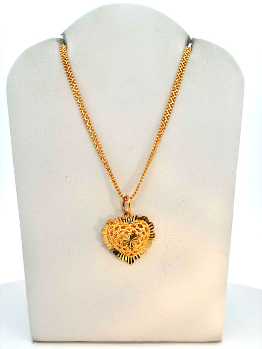 22K Heart Pendant Necklace
